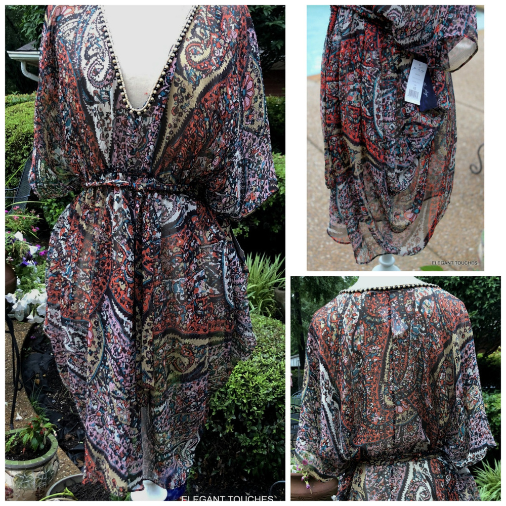 Joie A La Plage Sheer Boho Belted Short Dress XS